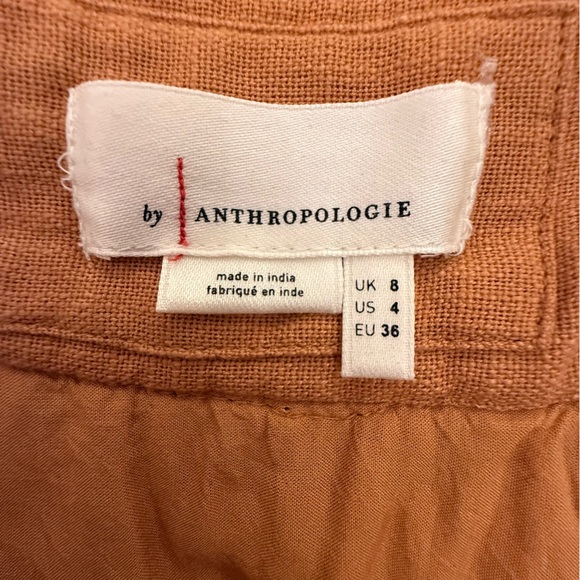 Anthropologie Meghan Embroidered Faux Wrap Mini Skirt Rust Orange Size 4 - Picture 12 of 16